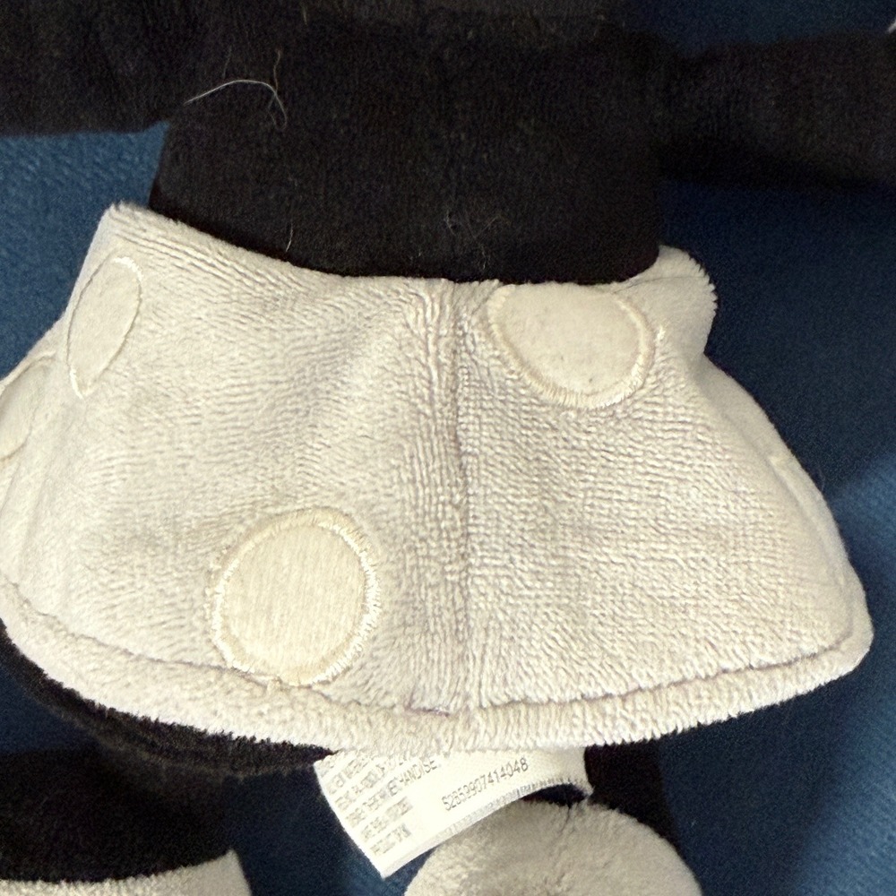 Disney Parks Minnie Mouse Plush Toy 9" Authentic Black White and Gray - Picture 4 of 8